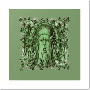 The Green Man Pagan Foliate Head Posters and Art